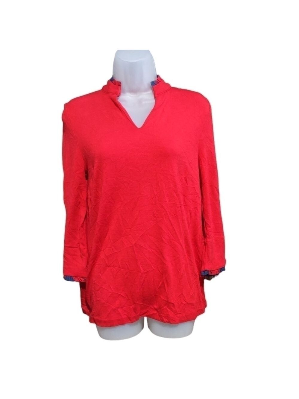 Crown & Ivy Red V Neck Top Women's Size Small